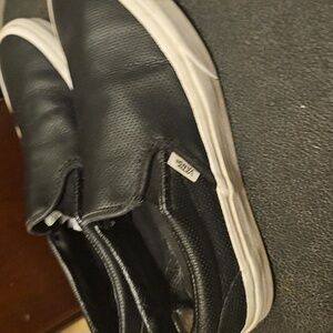 Blk Leather Vans